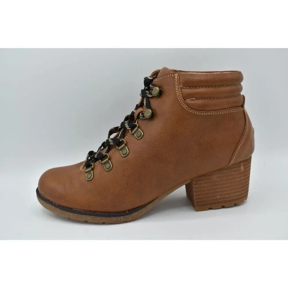 BOC Born Concept Womens Size 11 Alder Brown Block Heel Lace Up Booties‎ Boots